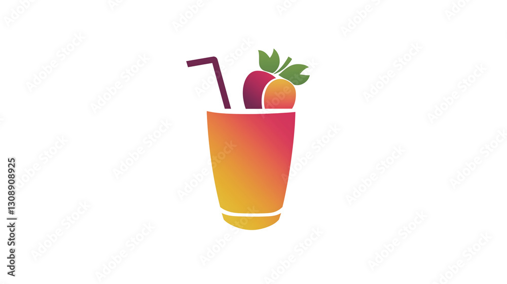 Fresh Strawberry Orange Smoothie Drink in Glass with Straw Healthy Nutritious Vibrant Summer Beverage Hydration Fresh Strawberry Orange Smoothie Drink in Glass with Straw Healthy Nutritious Vibrant Summer Beverage Hydration