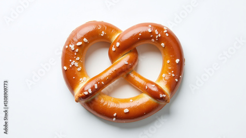 pretzel image set clean white backdrop saltiness prominent simple