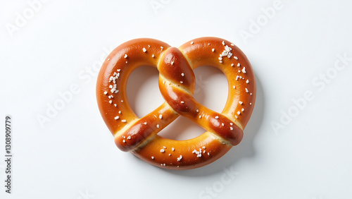 pretzel image set clean white backdrop saltiness prominent simple