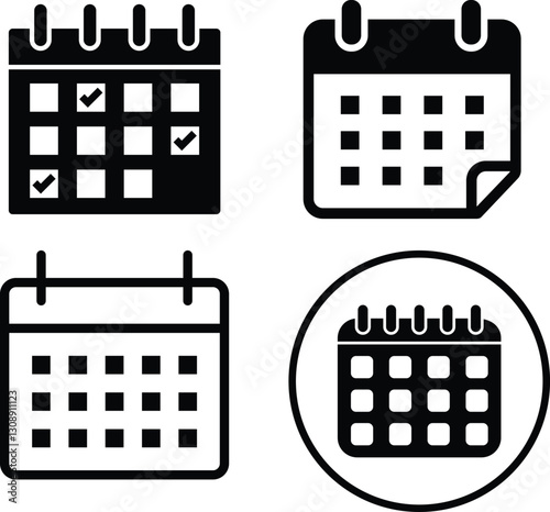 Calendar symbol Calendar icon set Calendar sing vector