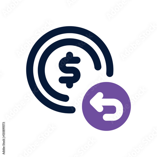 cashback dual tone icon. Sleek and modern vector icon for websites, mobile apps, marketing materials, and corporate design. Fully scalable and ready to use.