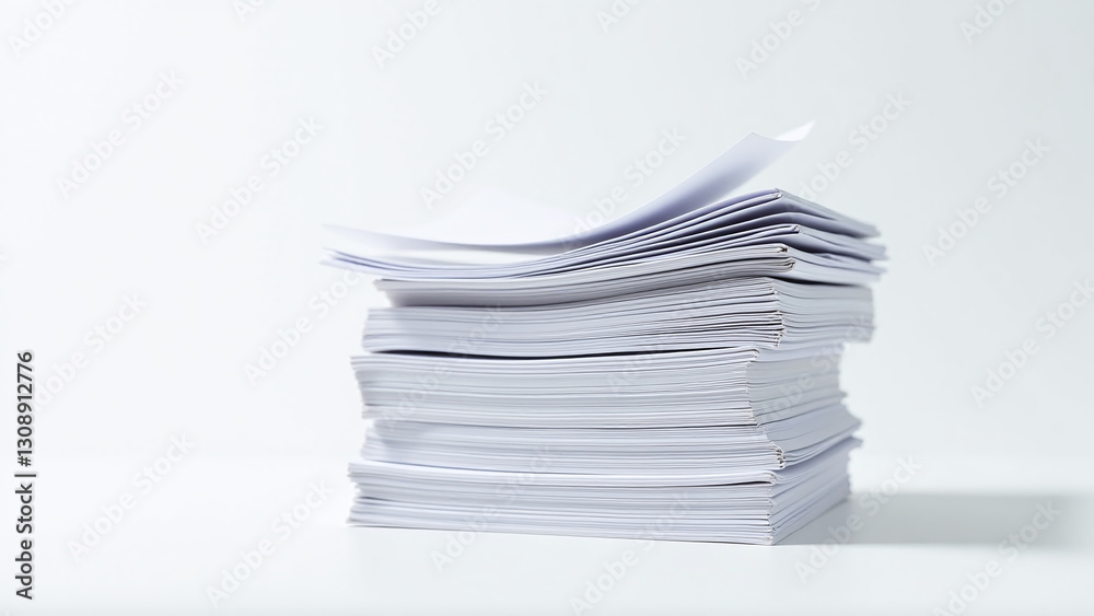 towering stacks paperwork white background instantly swift motion sharp utility knife towering stacks paperwork white background instantly swift motion sharp utility knife