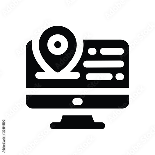 location glyph icon. Strong and solid vector icon for websites, mobile interfaces, presentations, and visual branding. High quality and easy to edit.