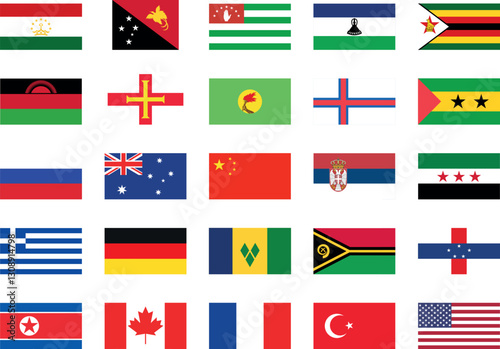 World flags. National flags set. Flags of countries