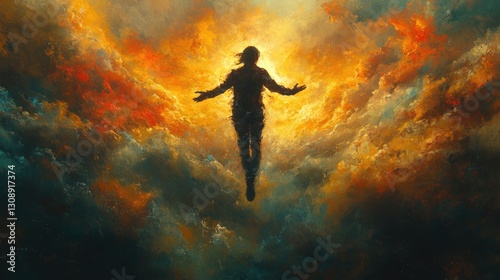 Wallpaper Mural A person suspended in mid-air, defying gravity Torontodigital.ca