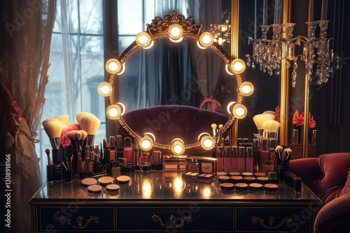 A glamorous vanity table.