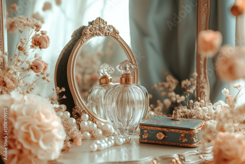 A vintage-inspired dressing table