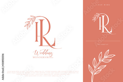 RL, LR, Wedding Logo Monogram, Stylish Wedding Couple Logo