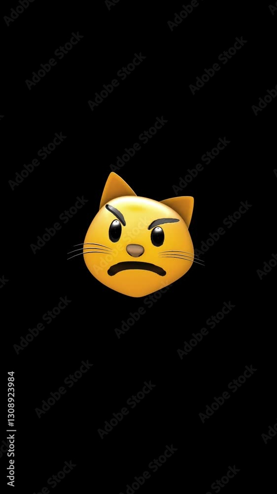 Pouting Cat Emoji with Alpha Channel Pouting Cat Emoji with Alpha Channel