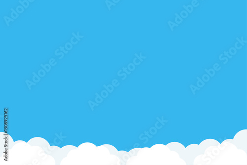 シンプルな雲と空の背景イラスト