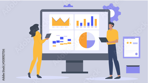 modern data analytics business presentation template design