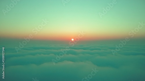 Wallpaper Mural Sunrise over clouds from high altitude Torontodigital.ca