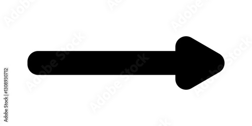 A bold black right-pointing arrow icon on a white background, symbolizing direction, movement, navigation, or progress. Vector illustration