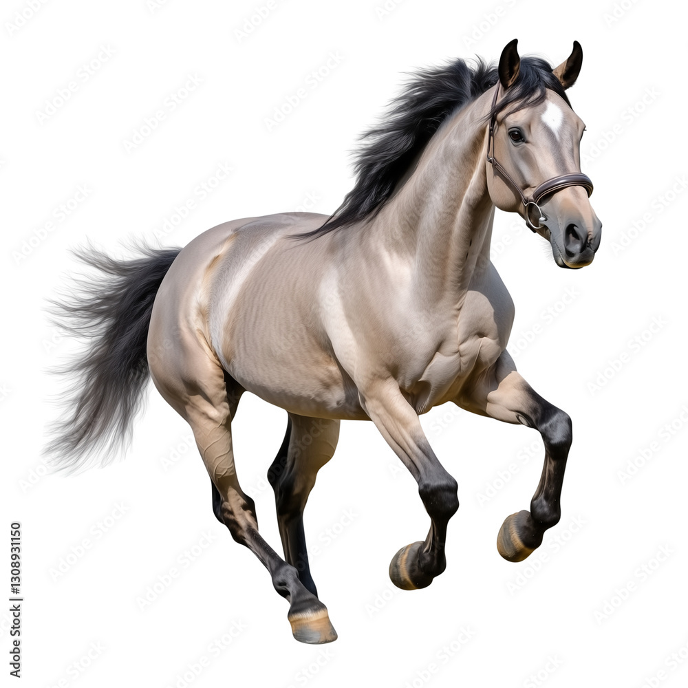 Obraz premium Arabian horse Run Jump, cut out object, on Transparent background
