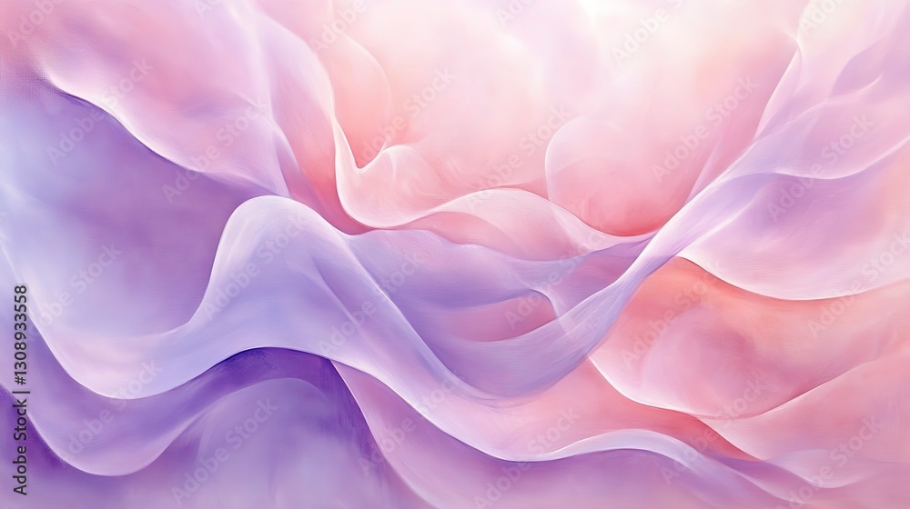 Obraz premium Soft pastel pink and lavender clouds, delicate and light with smooth flowing patterns and subtle highlights