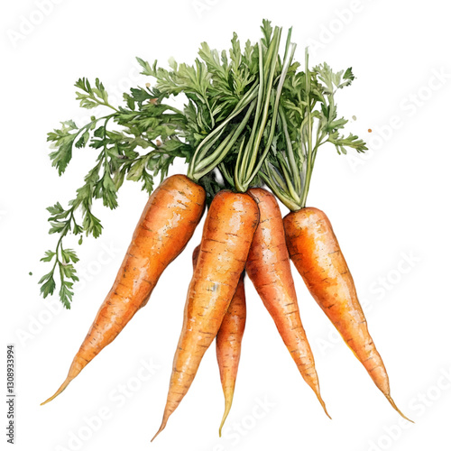 Fresh Carrots Isolated on a White Background: Crisp, Vibrant Orange Roots Perfectly Displayed for a Healthy and Natural Appeal