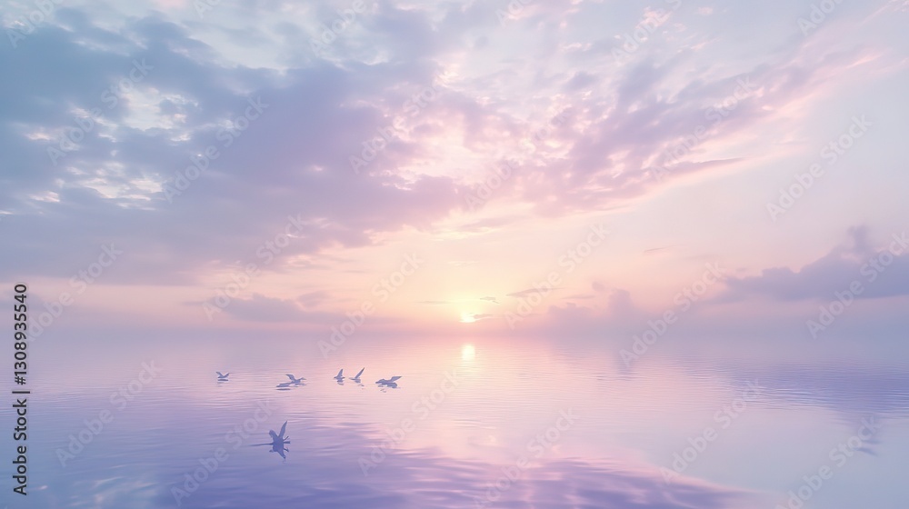 Soft pastel teal and lavender sky, delicate and dreamy with fluid flowing patterns Soft pastel teal and lavender sky, delicate and dreamy with fluid flowing patterns