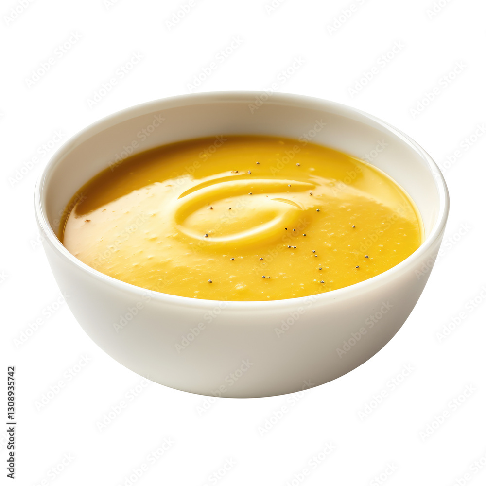 Mustard sauce in bowl isolated on transparent white background, clipping path Mustard sauce in bowl isolated on transparent white background, clipping path