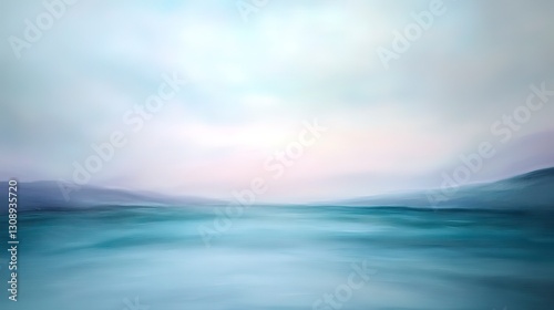 Wallpaper Mural Soft pastel teal and lavender sky, delicate and dreamy with fluid flowing patterns Torontodigital.ca