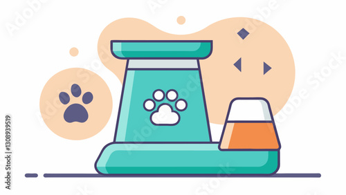 With a builtin dietary management feature this feeder ensures your pet is getting the perfect balance of nutrients for optimal health.. Vector illustration