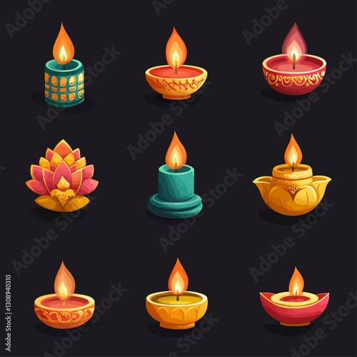 Ornate Diwali Candles: Decorative Lamps for Festive Celebrations