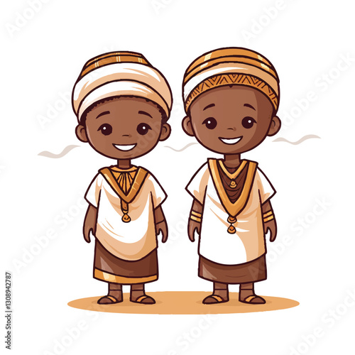 children in traditional clothes