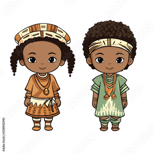 children in traditional clothes