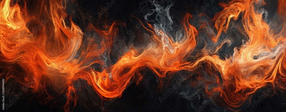 Closeup of smoke rising from a fire against a dark background Closeup of smoke rising from a fire against a dark background