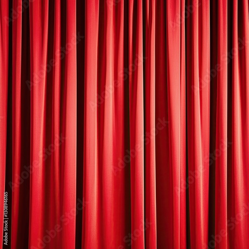 Rich vibrant red theater curtains evoke sense of drama and anticipation ready to unveil captivating performance