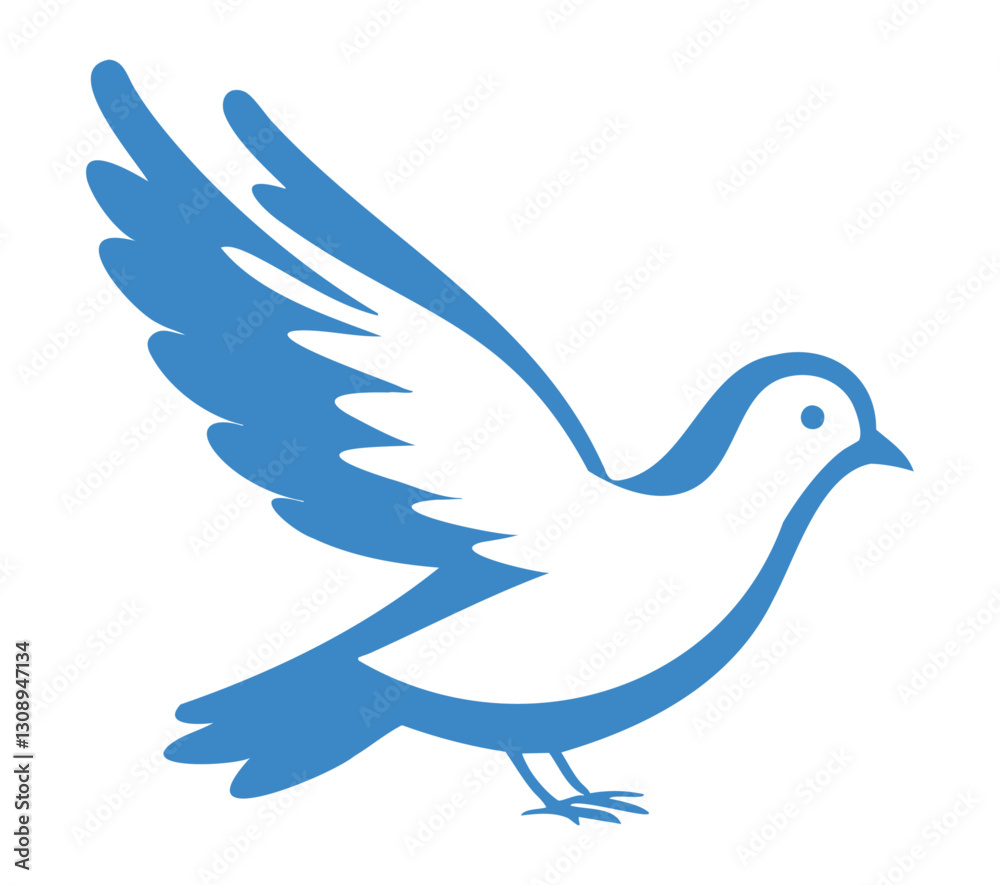 Blue dove illustration minimalist shape Blue dove illustration minimalist shape