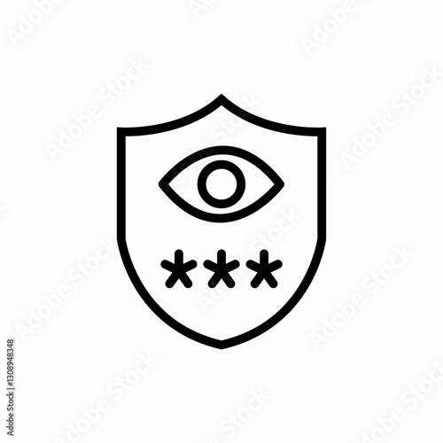 Eye privacy protection icon vector sign