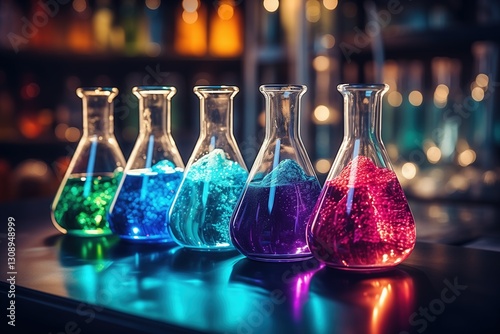 Chemical flasks in the laboratory