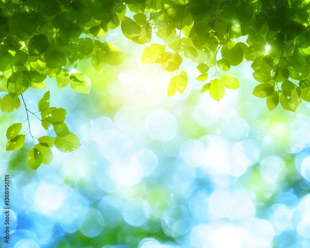 Sunlight, Bokeh, And Blurred Green Leaves - Abstract Spring Nature Background, Natural Light Sunlight, Bokeh, And Blurred Green Leaves - Abstract Spring Nature Background, Natural Light