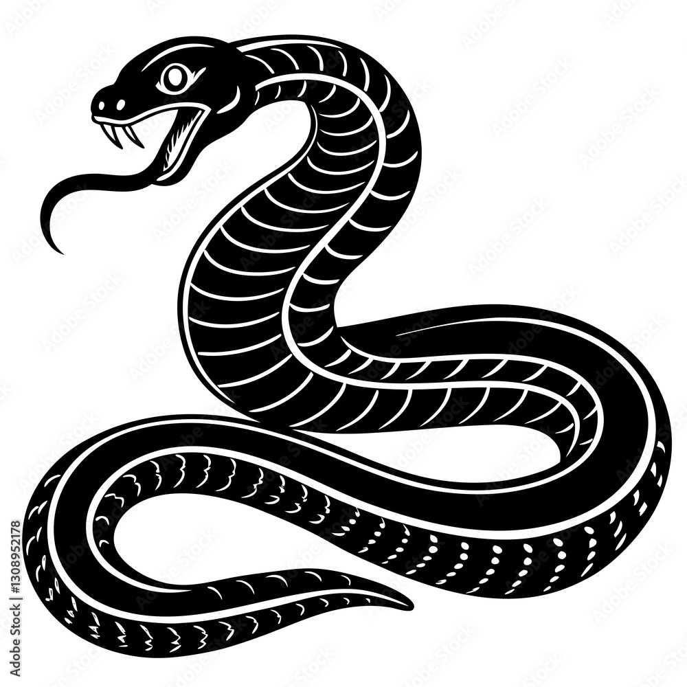 Fototapeta premium black snake vector illustration