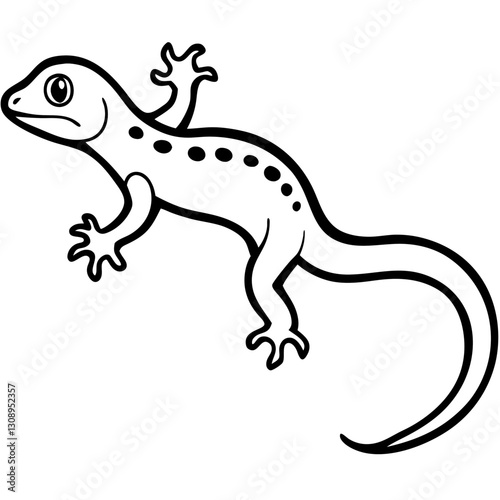 lizard on white background