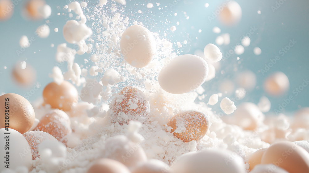 A lot of close up appetite eggs, bright light A lot of close up appetite eggs, bright light