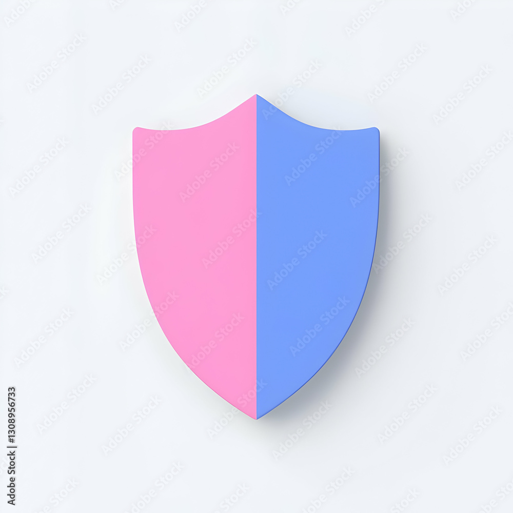 Colorful Shield Design with Pink and Blue Split for Creative Use Colorful Shield Design with Pink and Blue Split for Creative Use