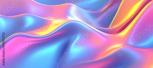Neon Dreamscape Abstract Pastel Flowing Waves Background for Technology, Print Design