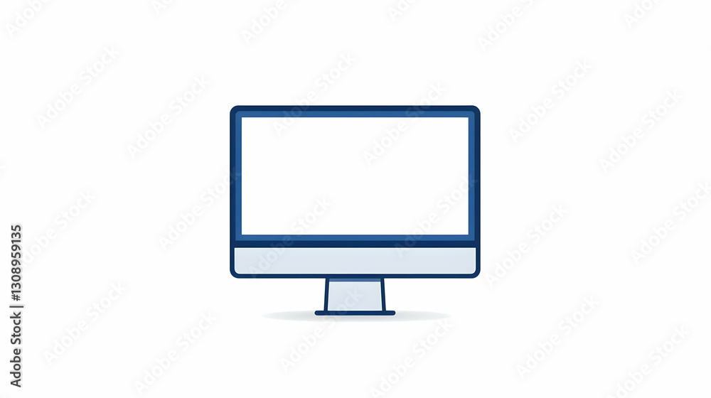 Minimalistic Desktop Computer Design with Blank Screen and Simple Stand