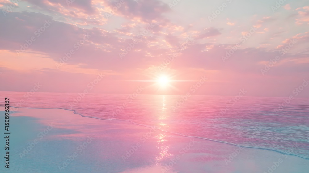 Fototapeta premium Dreamlike Horizon with Ocean and Sun