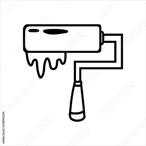 vector illustration of a paint roller brush