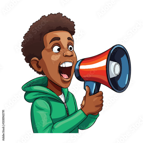 child boy with megaphone