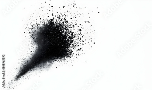 Wallpaper Mural Abstract Black Powder Explosion on White Background for Creative Use Torontodigital.ca