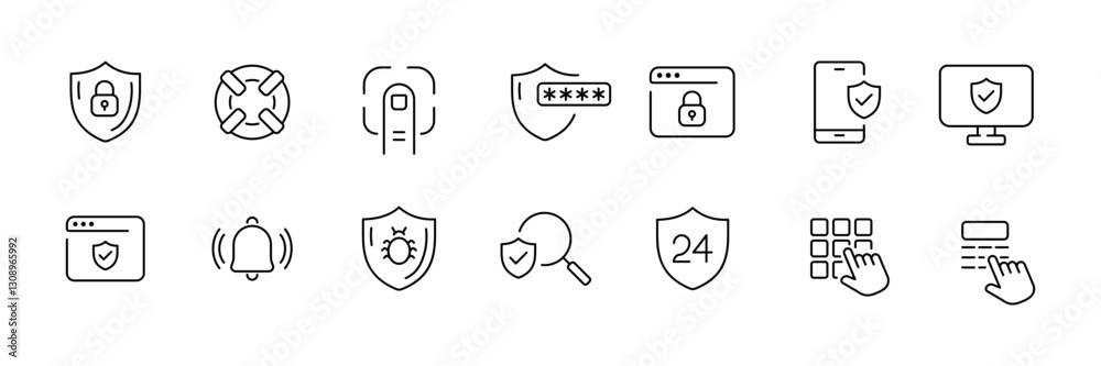 Flat icons set of payment methods and online transactions in linear style vector. Flat icons set of payment methods and online transactions in linear style vector.
