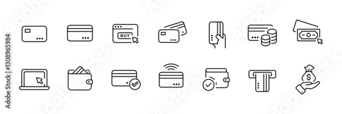 Linear flat icons set of creative problem solving and teamwork concepts.
