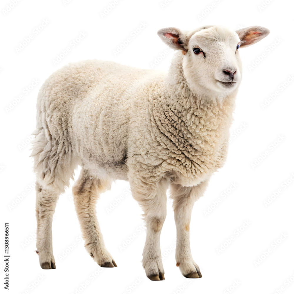 Adorable Lamb: White Sheep, Farm Animal Image on transparent background Adorable Lamb: White Sheep, Farm Animal Image on transparent background