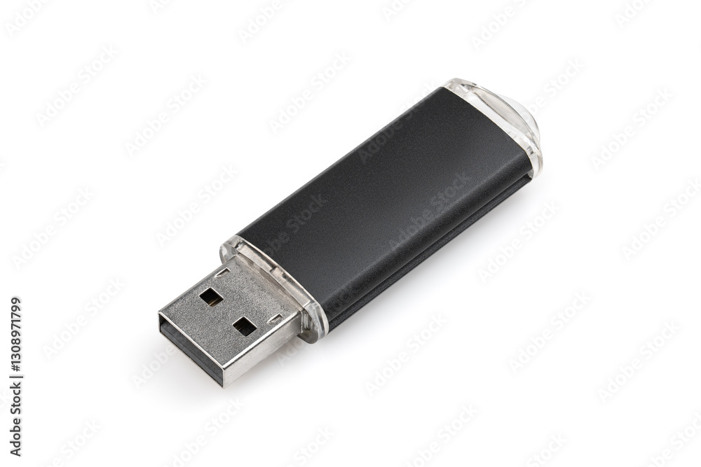 Flash drive. Compact usb drive. Close up of a flash memory template on white background Flash drive. Compact usb drive. Close up of a flash memory template on white background