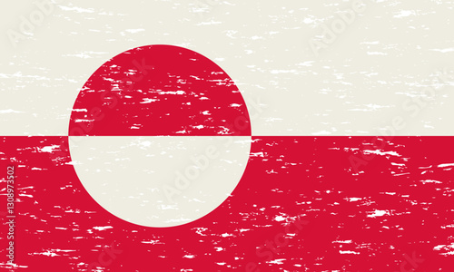Flag of Greenland with grunge effect, Greenlandic flag. Vector illustration, EPS 10