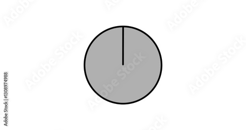 the loading animation snippet is rotated to the right until it is completely round, on the white background