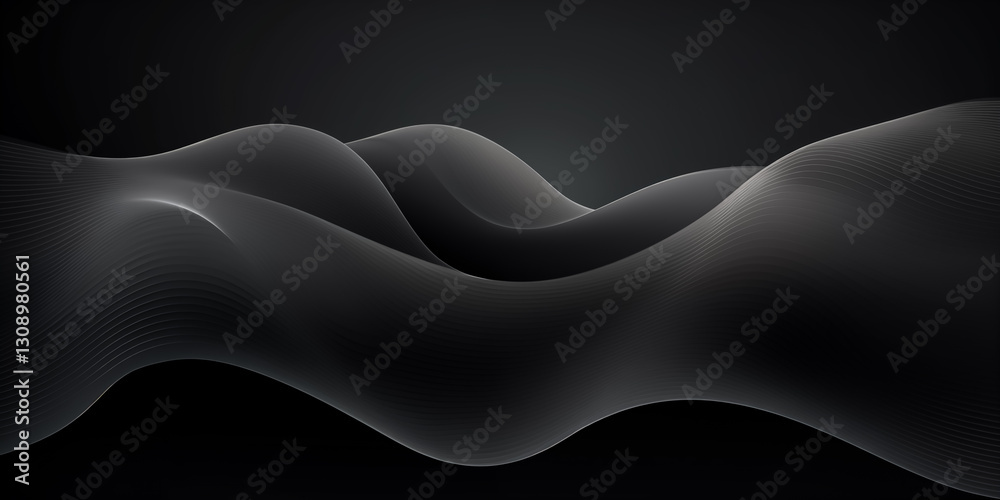 Fototapeta premium Abstract waves in soft gradients create a serene and modern visual experience.